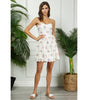 Veveret Flower Printed Lace Tube Mini Dress