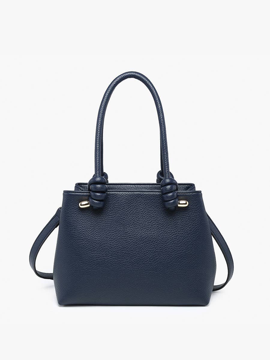 Jen & Co. Blair Classic Satchel Bag – Knotted Handles & Strap