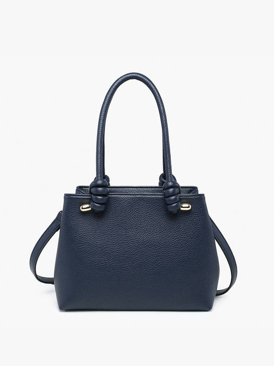 Jen & Co. Blair Classic Satchel Bag – Knotted Handles & Strap