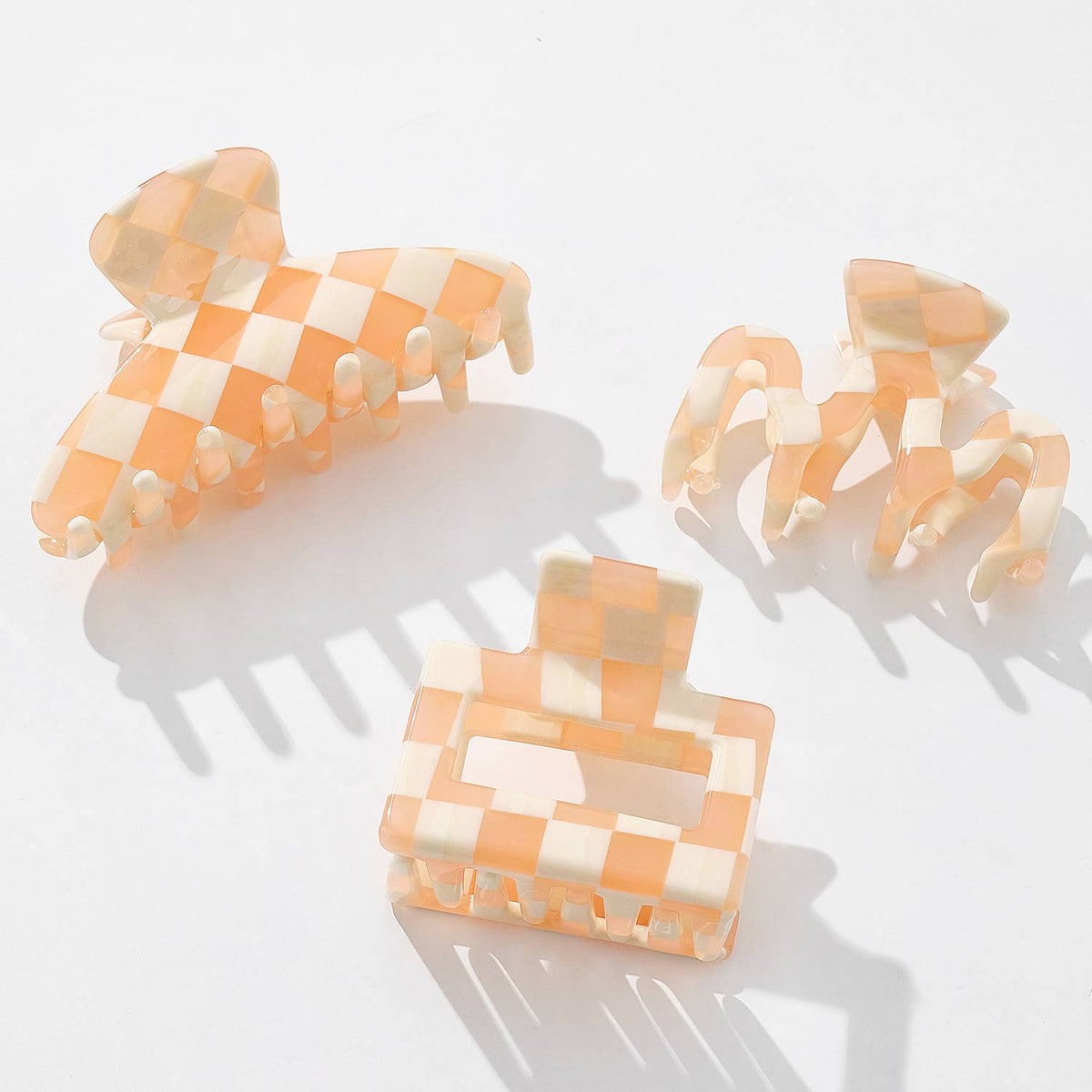 Adorro Pumpkin Checkmate Assorted Claw Clip