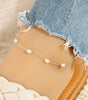 Pearl Beads Station Chain Anklet