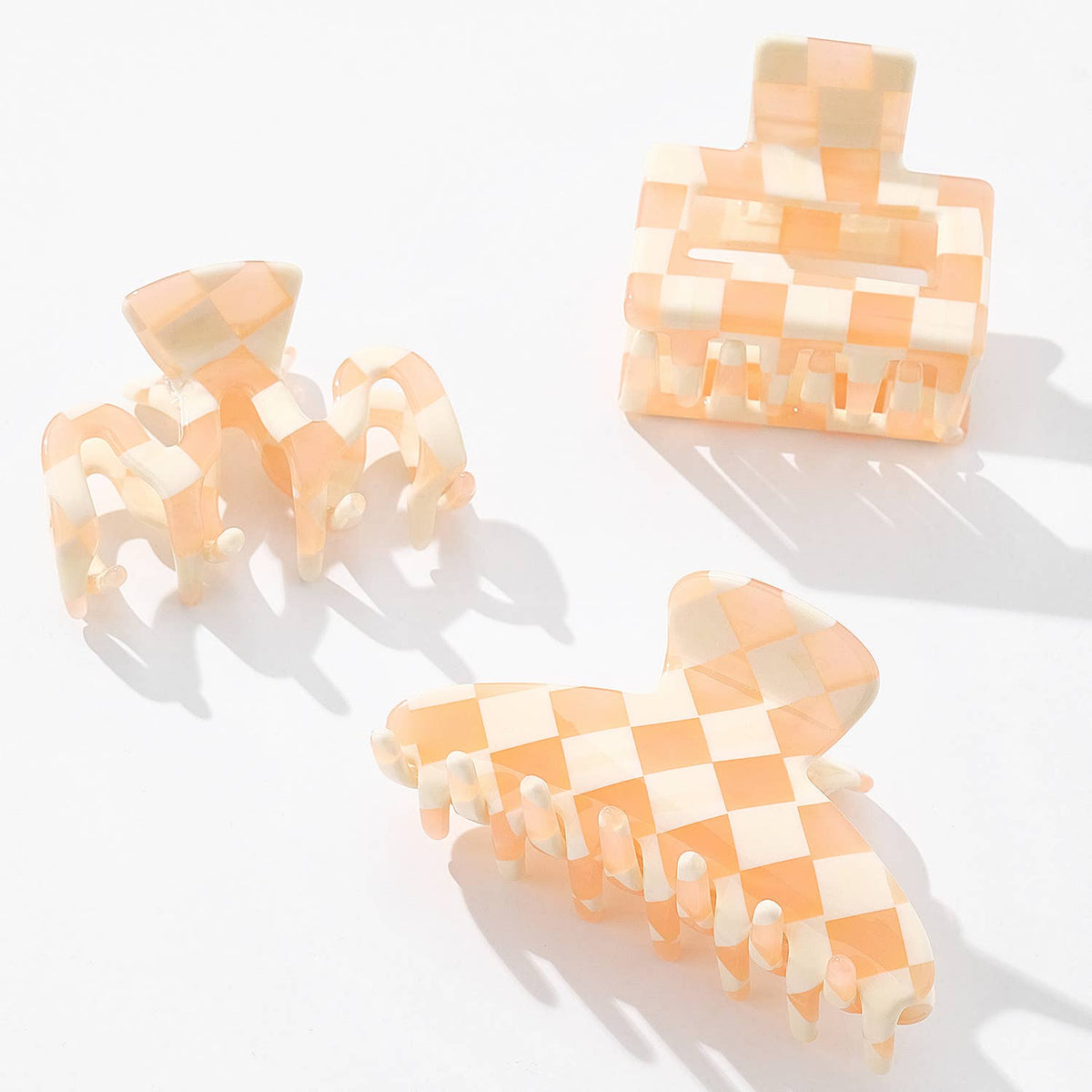 Adorro Pumpkin Checkmate Assorted Claw Clip