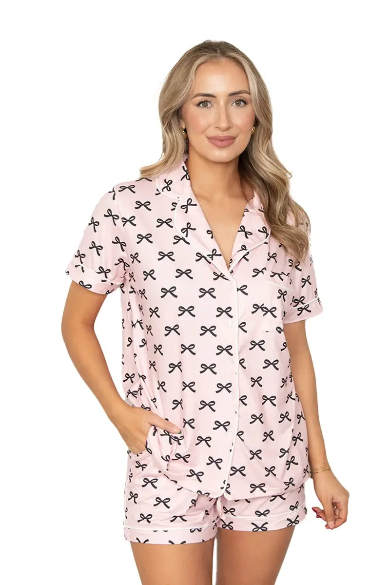 Katydid Mini Coquette Bows Valentine's Loungewear Set