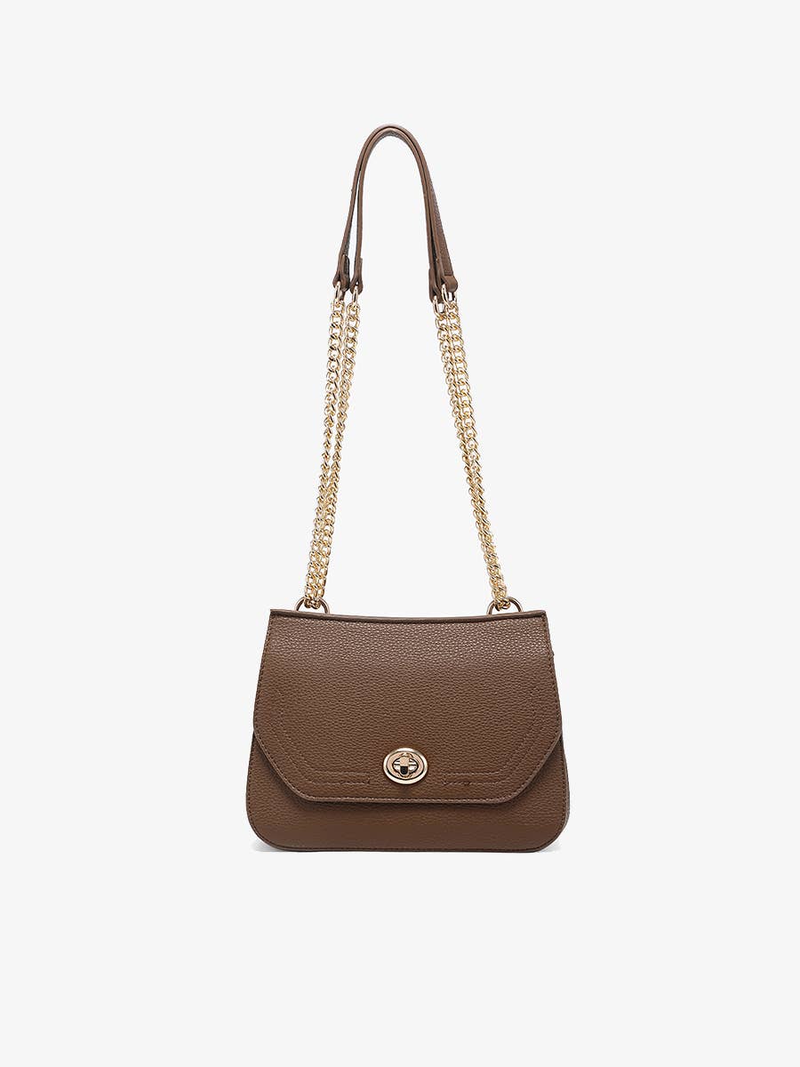 Jen & Co. Lottie Twist Lock Crossbody Bag – Chain Strap