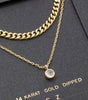 Secret Box Gold Dipped Layered Chain Cz Charm Necklace