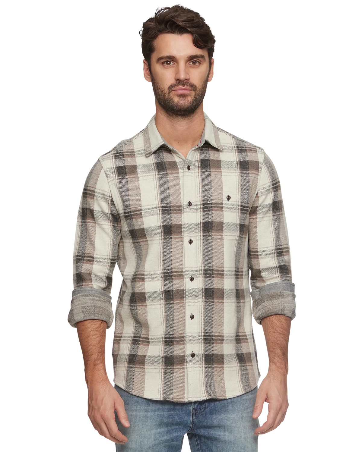 Flag and Anthem Men's Clearbrook Hero Stretch Knit Flannel L/S Shirt