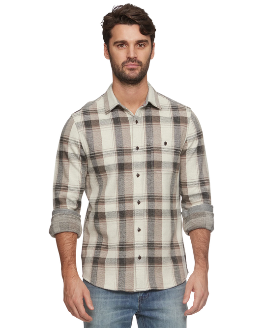 Flag and Anthem Men's Clearbrook Hero Stretch Knit Flannel L/S Shirt