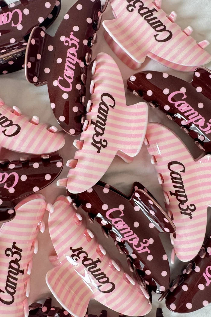 Happy Camp3r Women's Strawberry Cream Stripe Hair Clip
