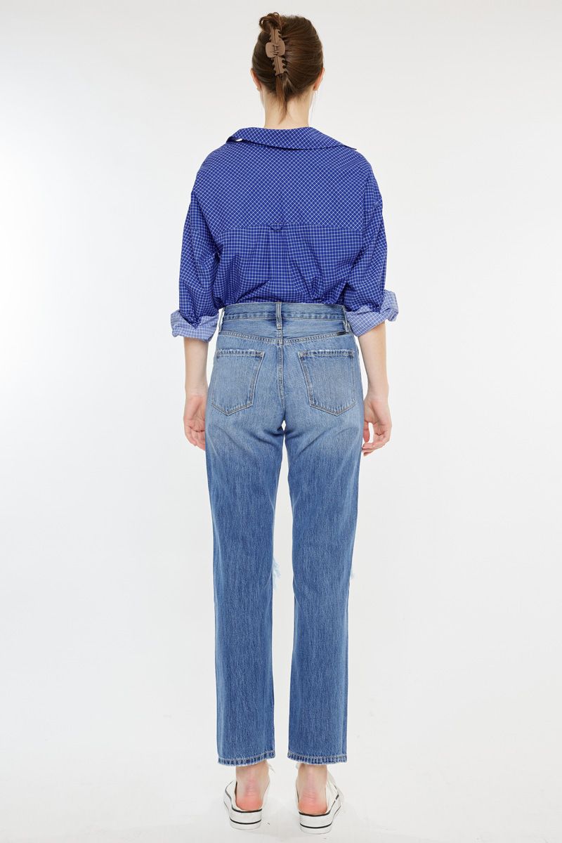 High Rise Button-Fly Rigid Straight