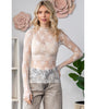 Lace Long Sleeve See Through Top