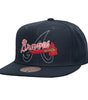 Men's Atlanta Braves Mitchell & Ness Navy Double Up Snapback Hat
