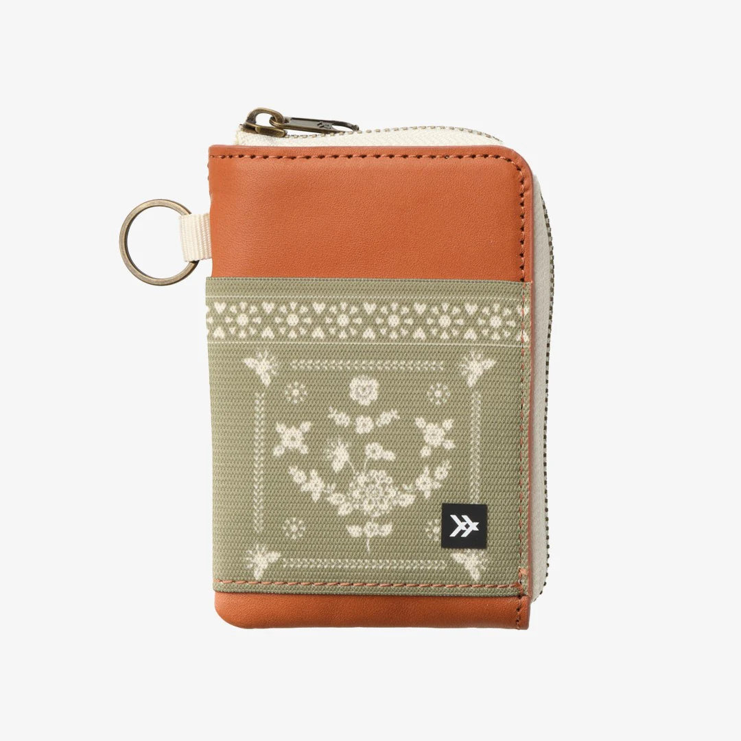 Thread Leather Zipper Wallet