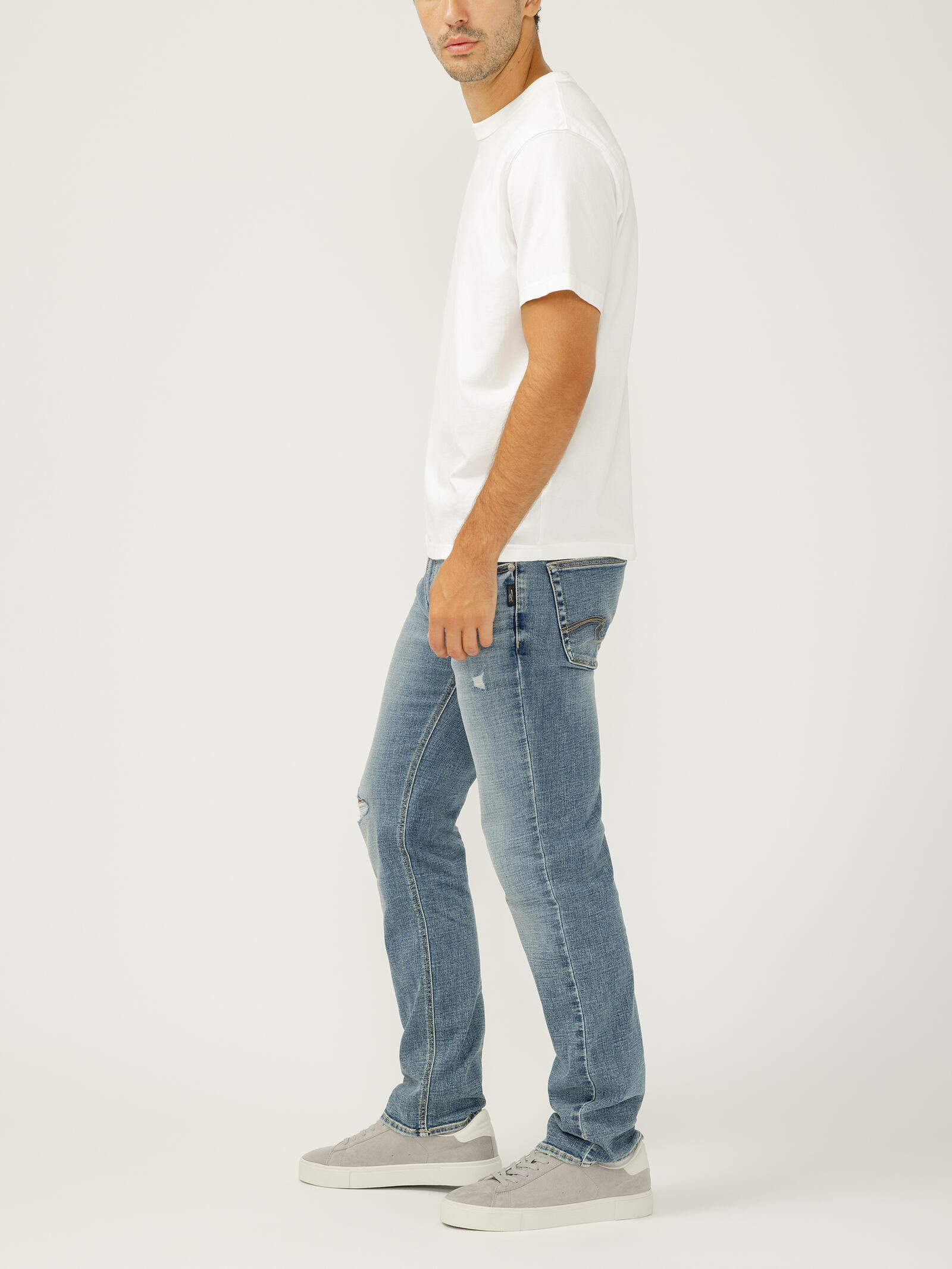 Silver Men's Allan Slim Fit Slim Straight Leg Luxe Heritage Jean