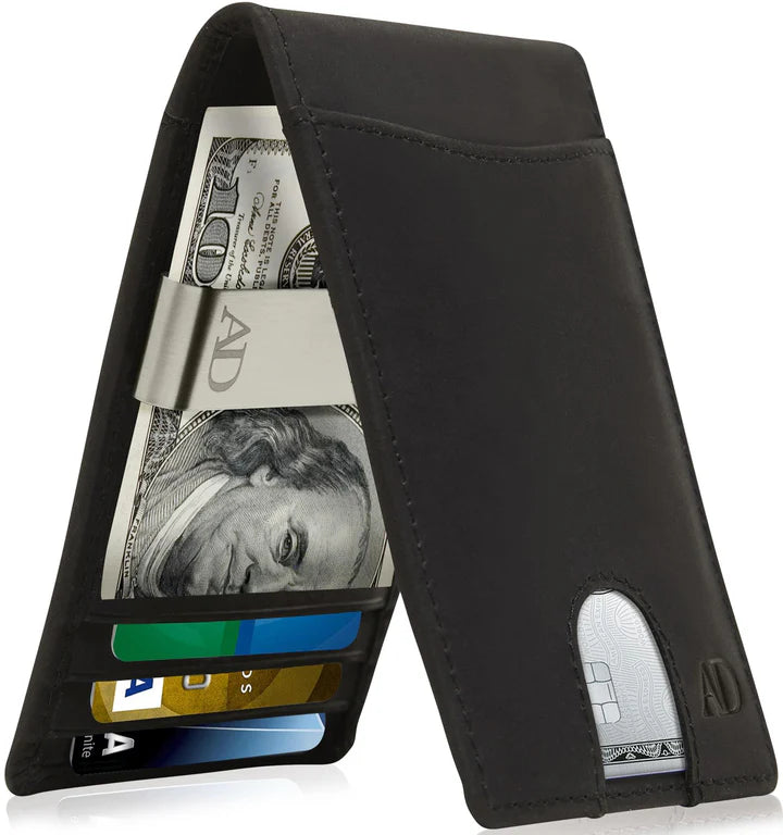 Slim Money Clip Bifold Wallet