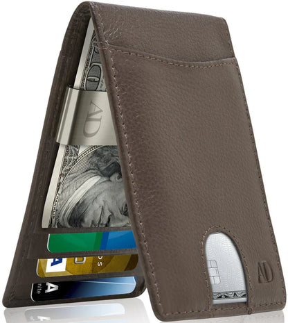 Slim Money Clip Bifold Wallet