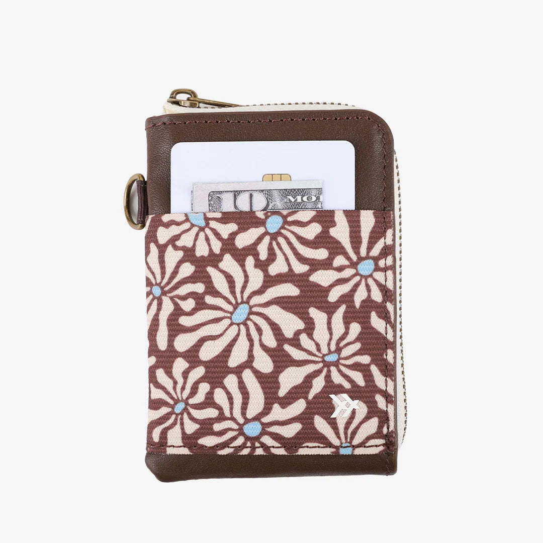 Thread Leather Zipper Wallet