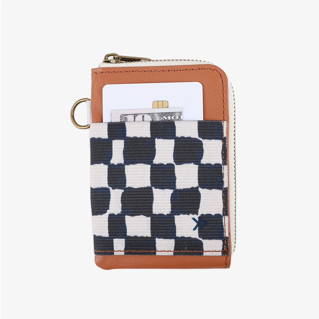 Thread Leather Zipper Wallet
