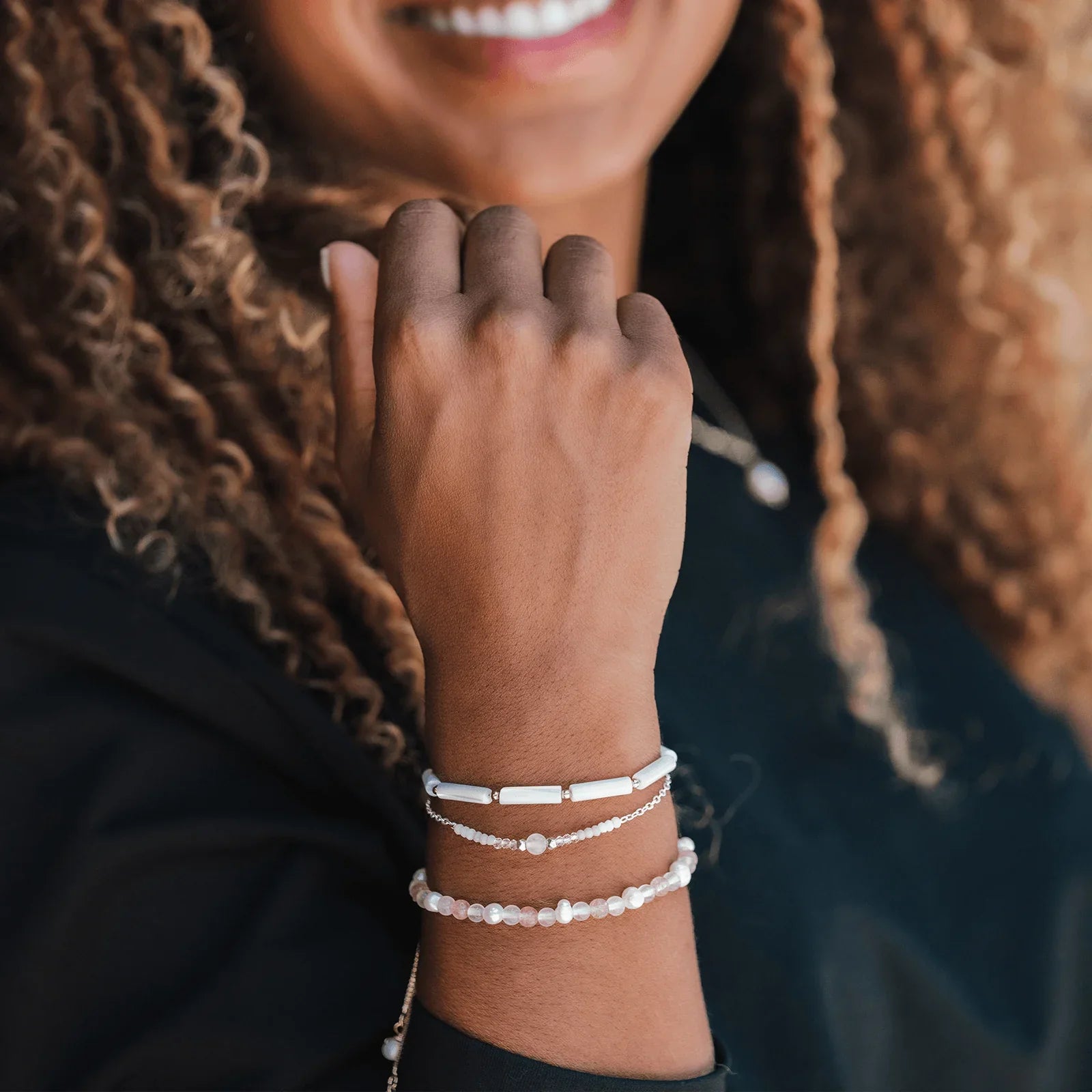 Mother of Pearl Tube Bracelet