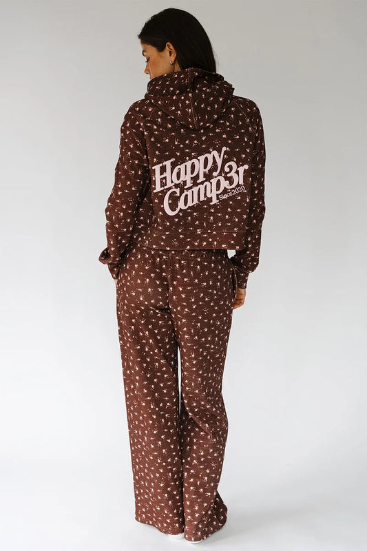 Happy Camp3r Women's Cocoa Blush Half Zip Scuba Hoodie