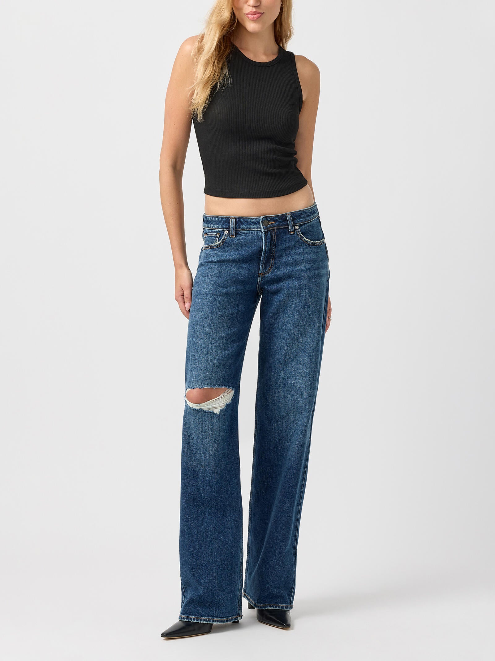 Silver Women's Islington Loose and Low Straight Leg Jean