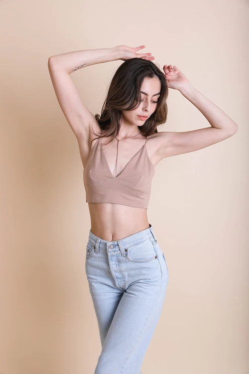 Y-Neck Plunge Crop Top